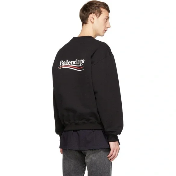 Balenciaga Black Campaign Logo Sweatshirt